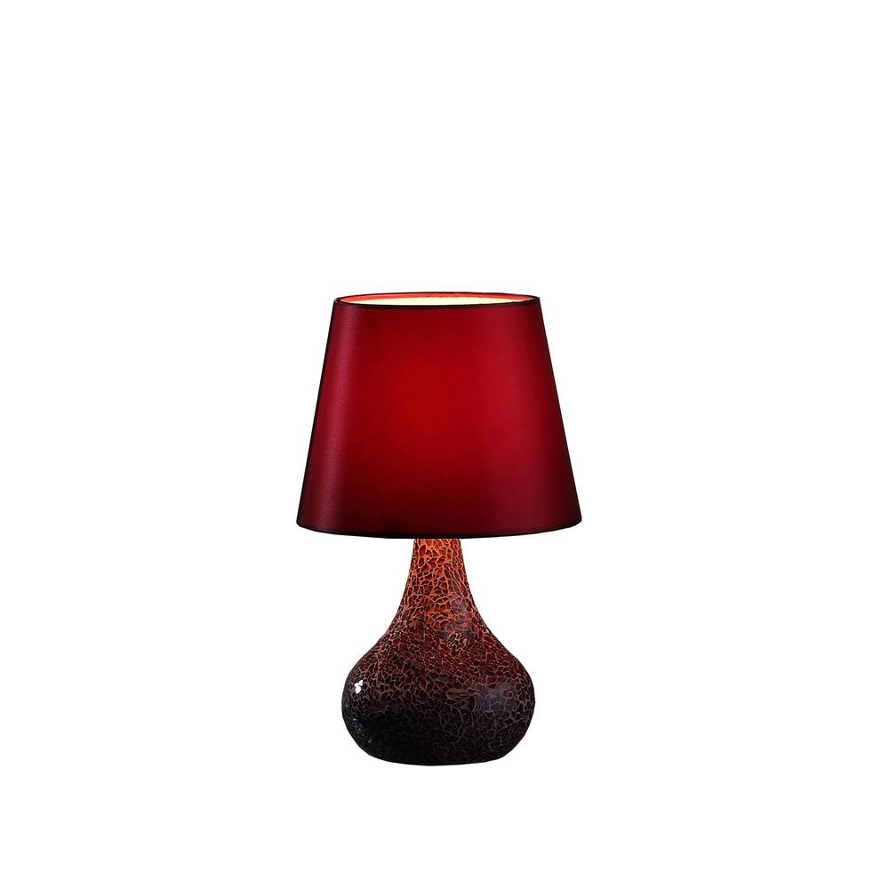 11” Stylish Red Glass Mosaic Table Lamp. Picture 2