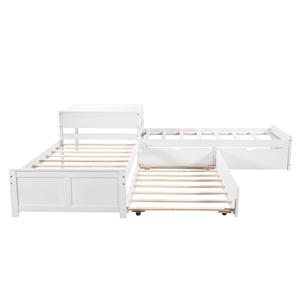 White Twin Bed with Trundle. Picture 4
