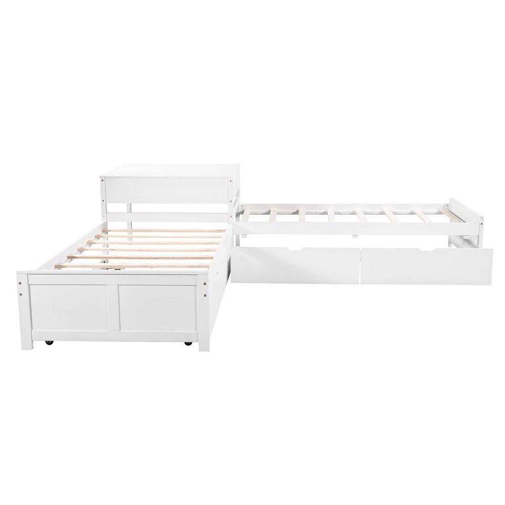 White Twin Bed with Trundle. Picture 2
