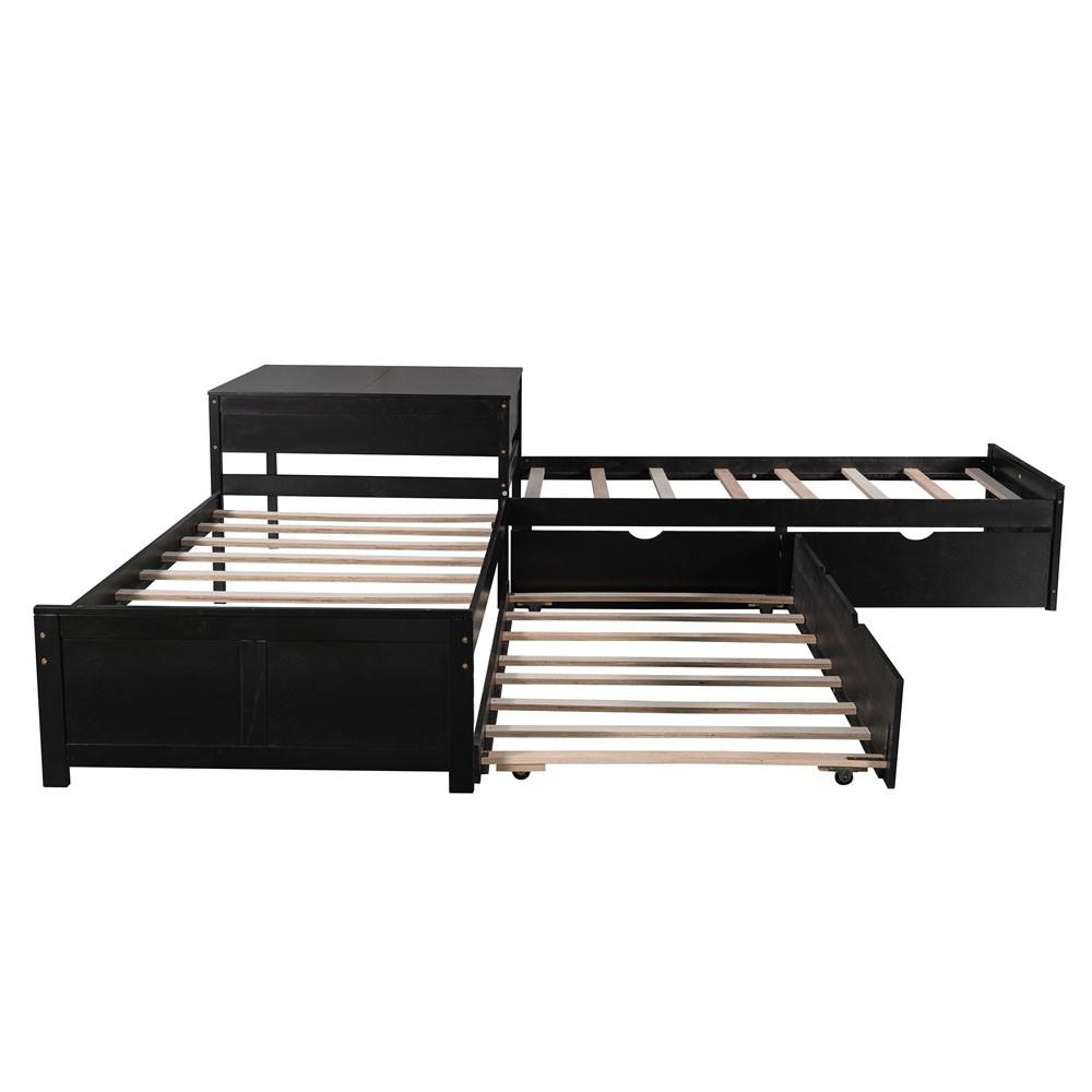 Espresso Twin Bed with Trundle. Picture 3