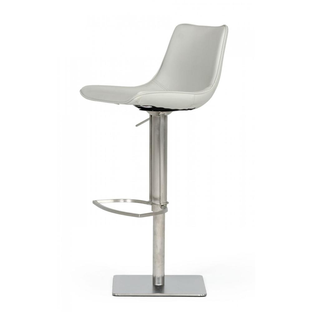 Stainless Steel Swivel Low Back Adjustable Height Bar Chair. Picture 1