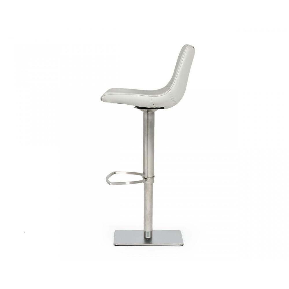 Stainless Steel Swivel Low Back Adjustable Height Bar Chair. Picture 3