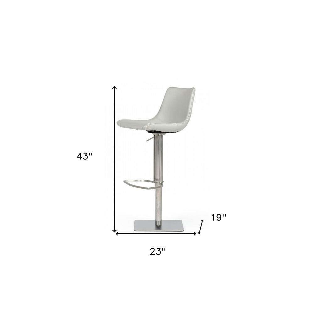 Stainless Steel Swivel Low Back Adjustable Height Bar Chair. Picture 7