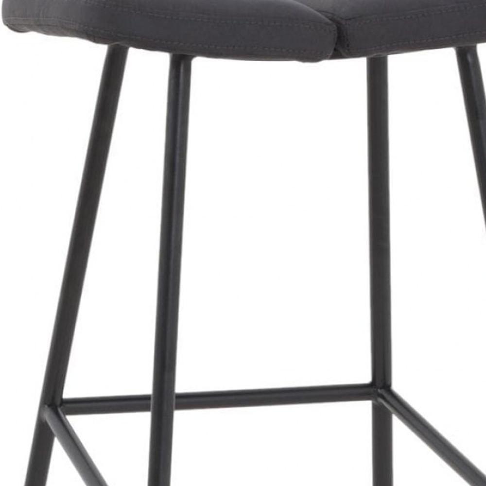 30" Brown Black Bar Height Backless Bar Chair With Footrest. Picture 4
