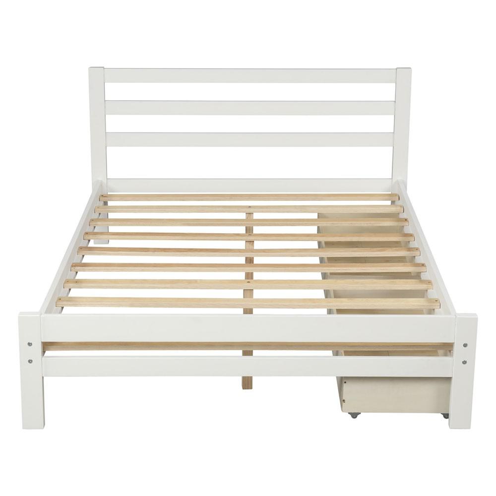 White Solid and Manufactured Wood Full Bed. Picture 1