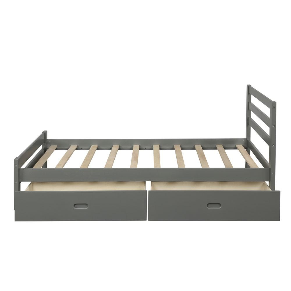 Gray Solid and Manufactured Wood Full Bed. Picture 5