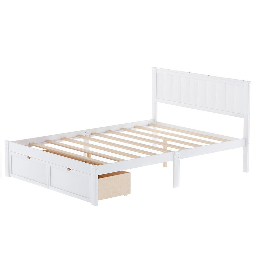 White Solid and Manufactured Wood Full Bed. Picture 1