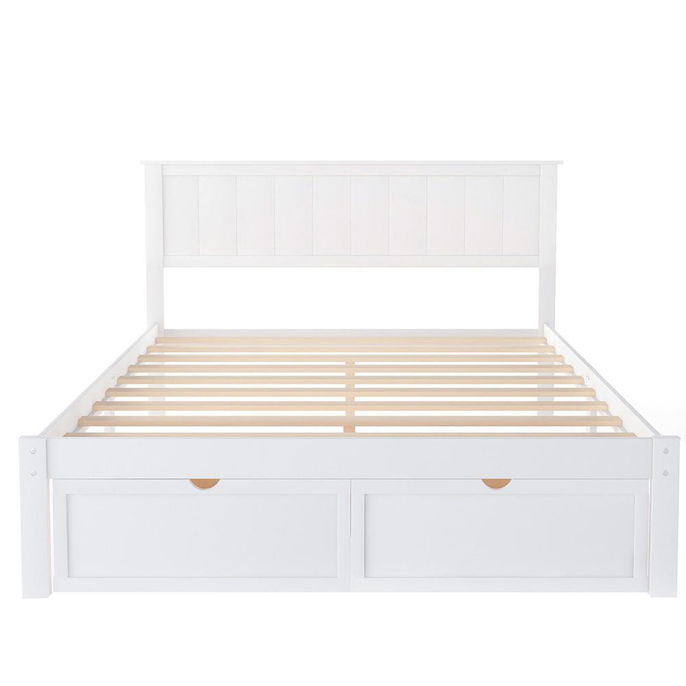 White Solid and Manufactured Wood Full Bed. Picture 2