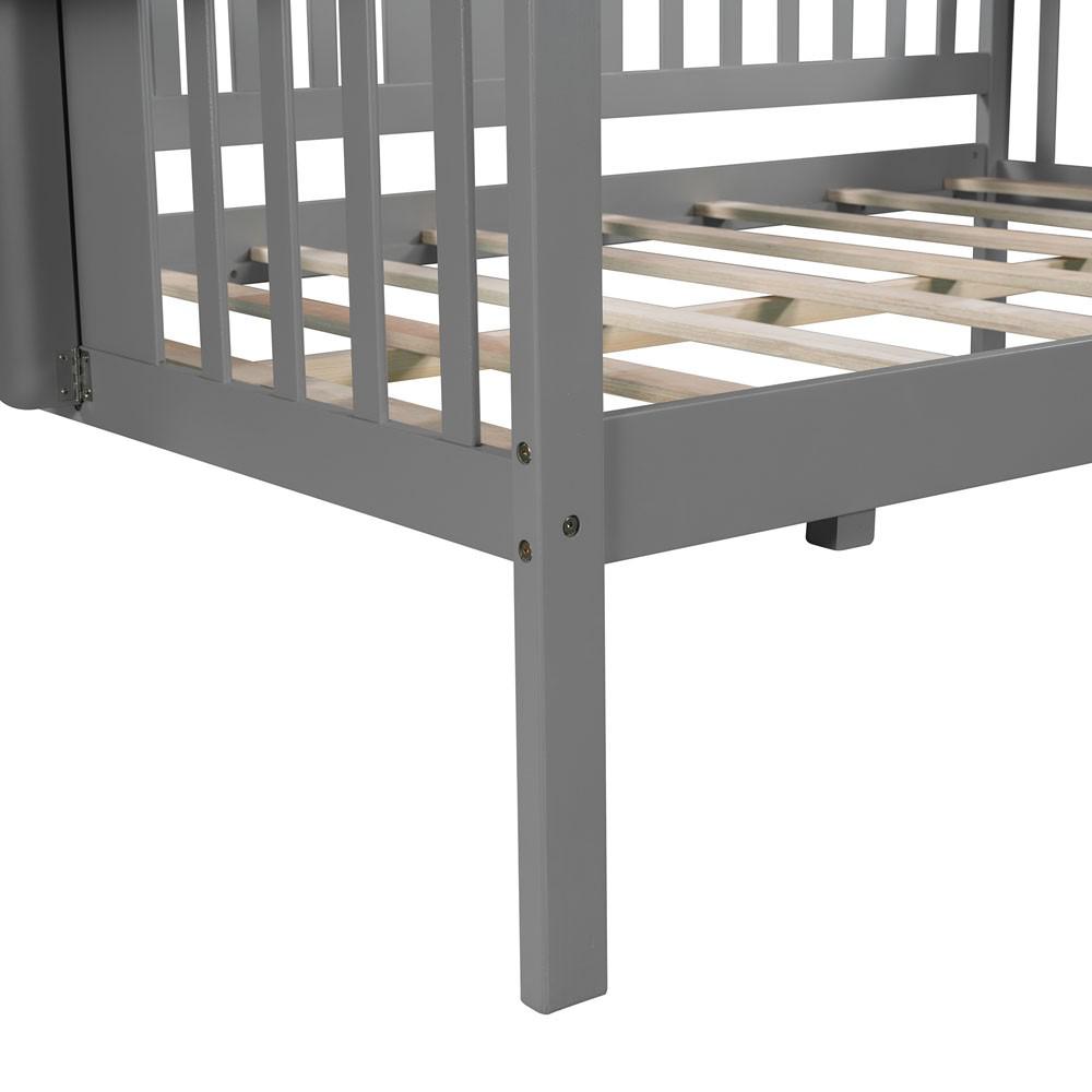 Gray Solid and Manufactured Wood Full Bed. Picture 6