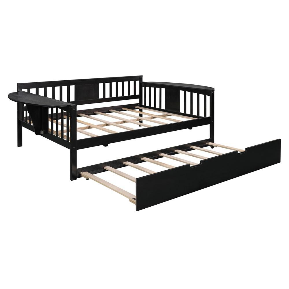 Espresso Solid and Manufactured Wood Bed with Trundle. Picture 6
