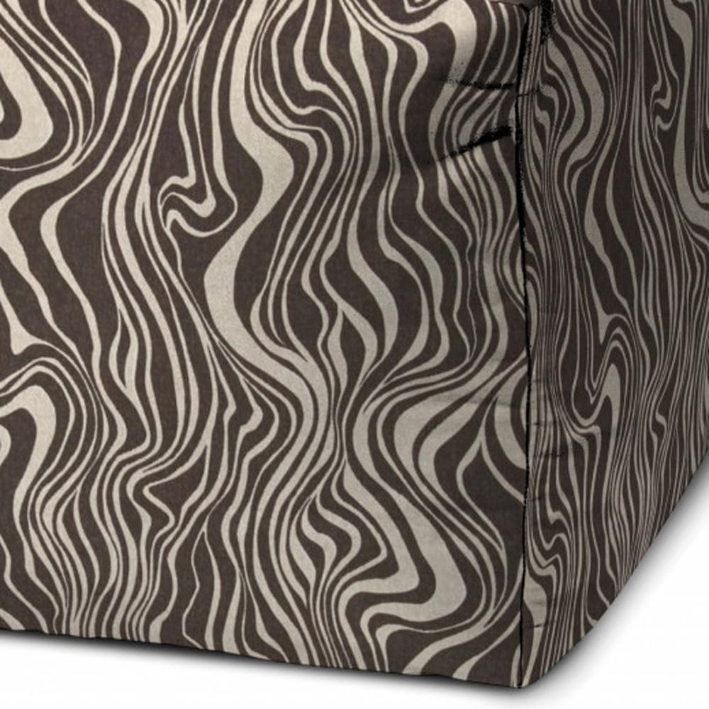 17" Brown Polyester Cube Abstract Indoor Outdoor Pouf Ottoman. Picture 3