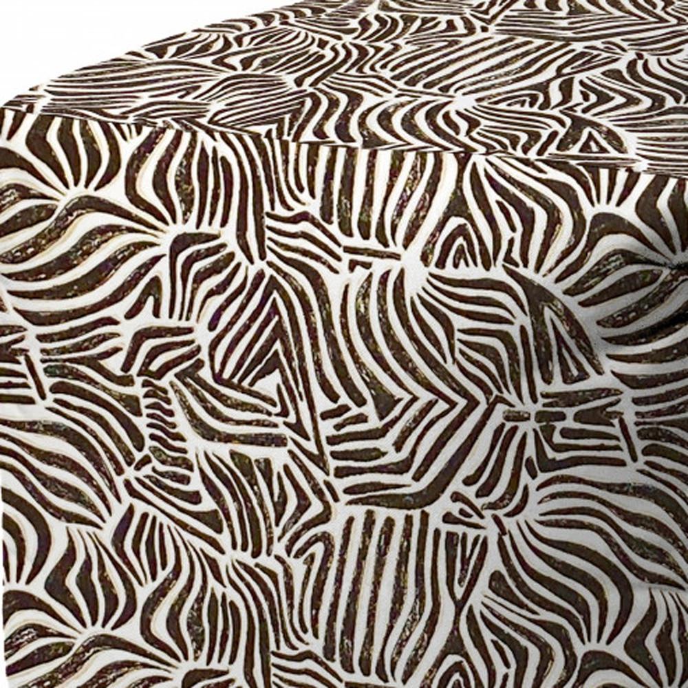 17" Black Polyester Cube Abstract Indoor Outdoor Pouf Ottoman. Picture 3