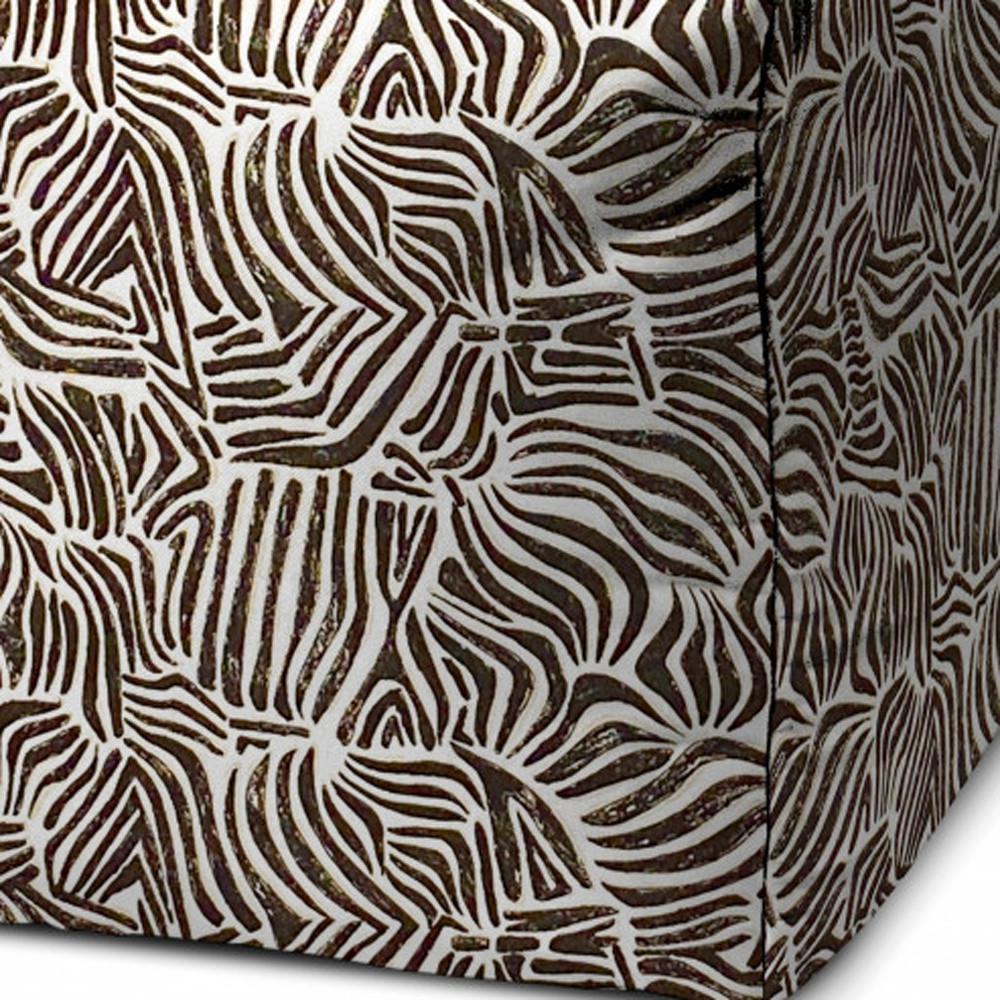 17" Black Polyester Cube Abstract Indoor Outdoor Pouf Ottoman. Picture 3