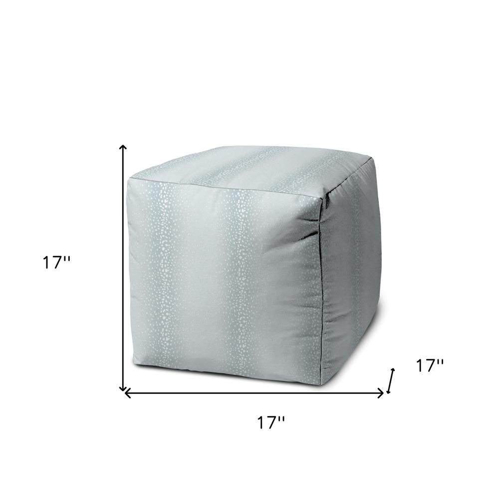 17" Blue Polyester Cube Ombre Indoor Outdoor Pouf Ottoman. Picture 5