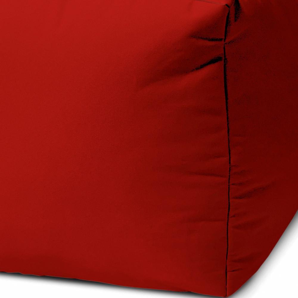 17" Cool Primary Red Solid Color Indoor Outdoor Pouf Cover. Picture 4
