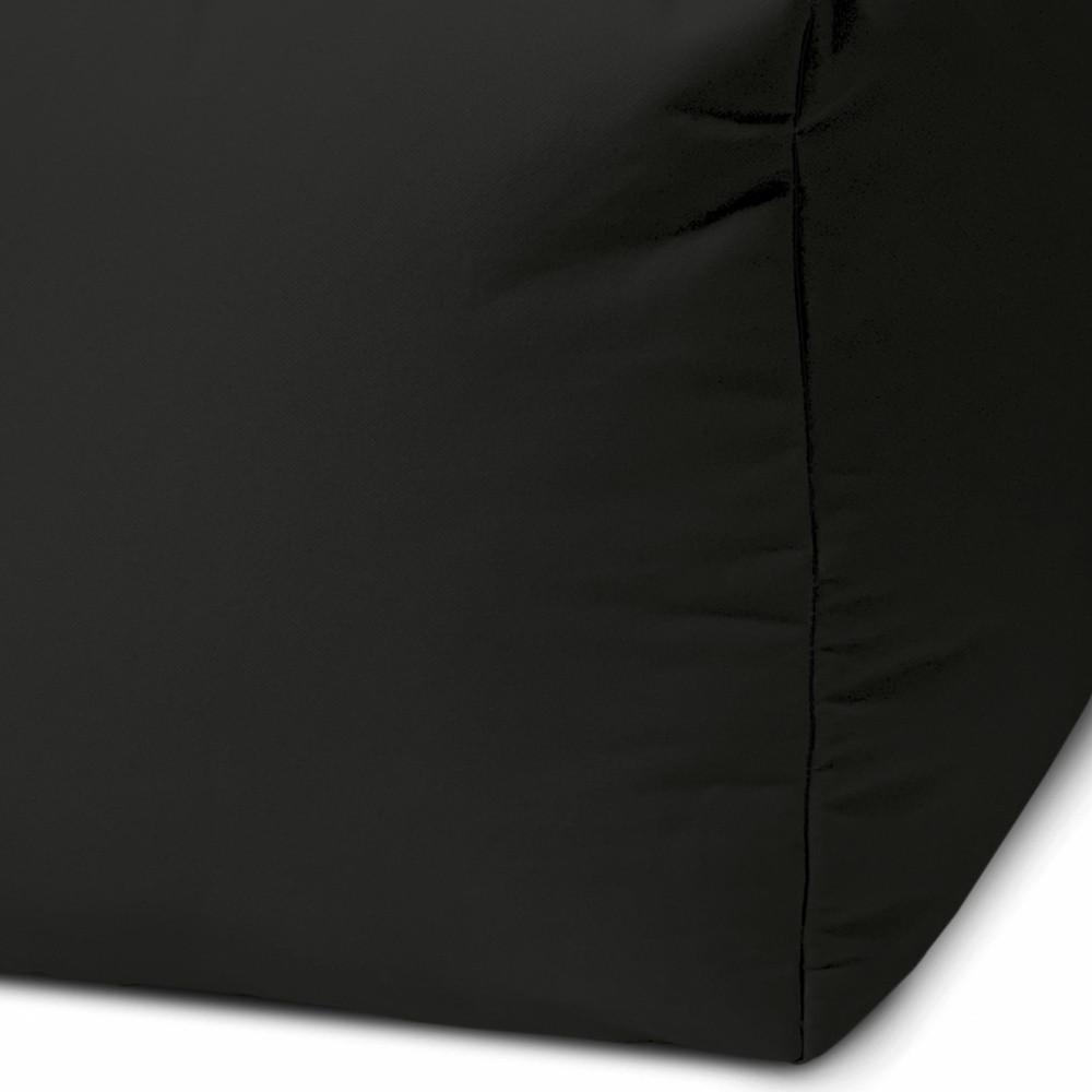 17" Cool Jet Black Solid Color Indoor Outdoor Pouf Cover. Picture 5