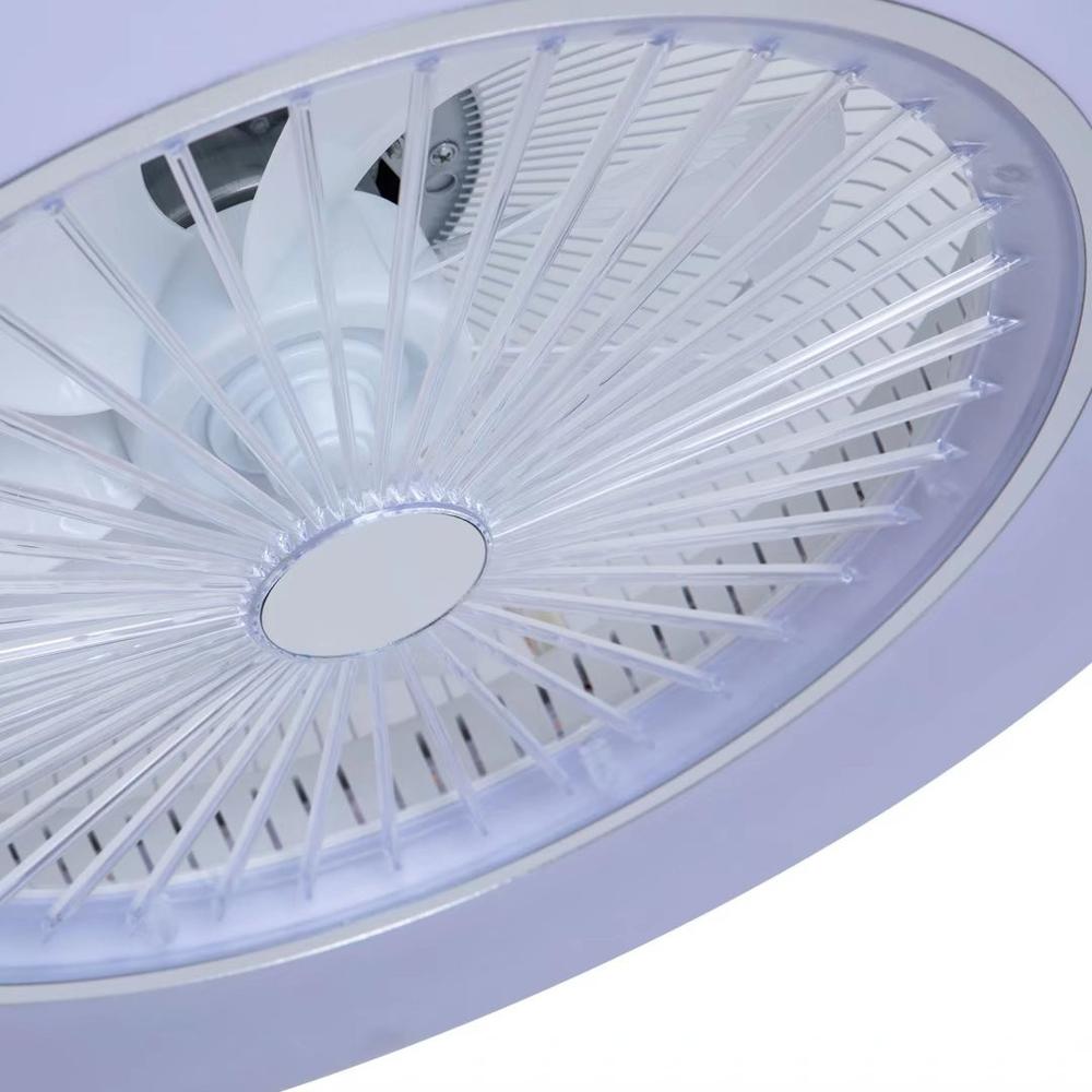 White Contemporary Acrylic Fan And Ceiling Lamp. Picture 3