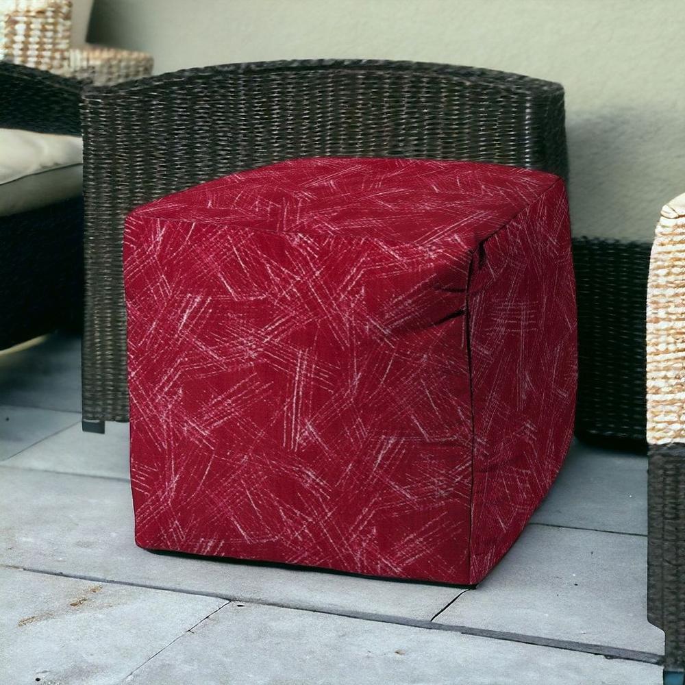 17" Pink Cube Striped Indoor Outdoor Pouf Cover. Picture 2