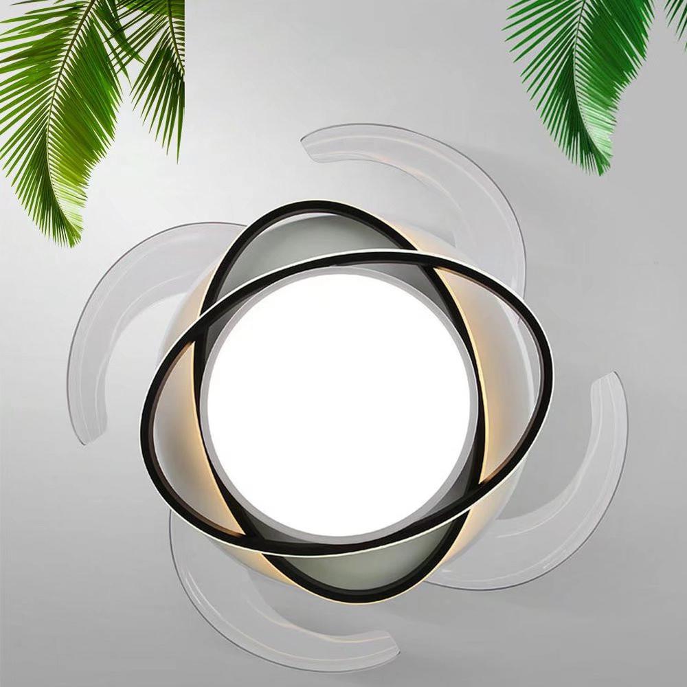 Asymmetric White Ceiling Lamp And Fan. Picture 5
