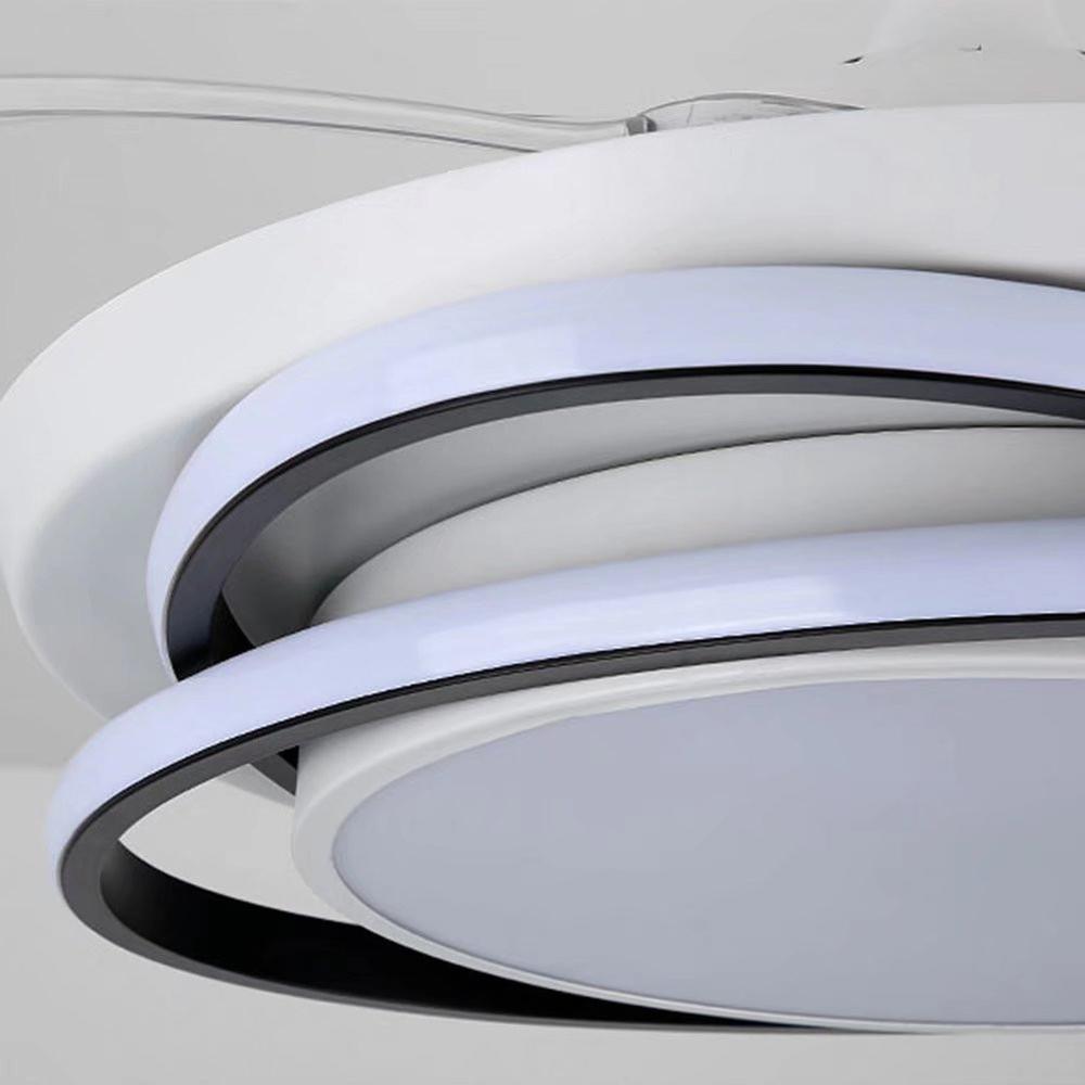 Asymmetric White Ceiling Lamp And Fan. Picture 7