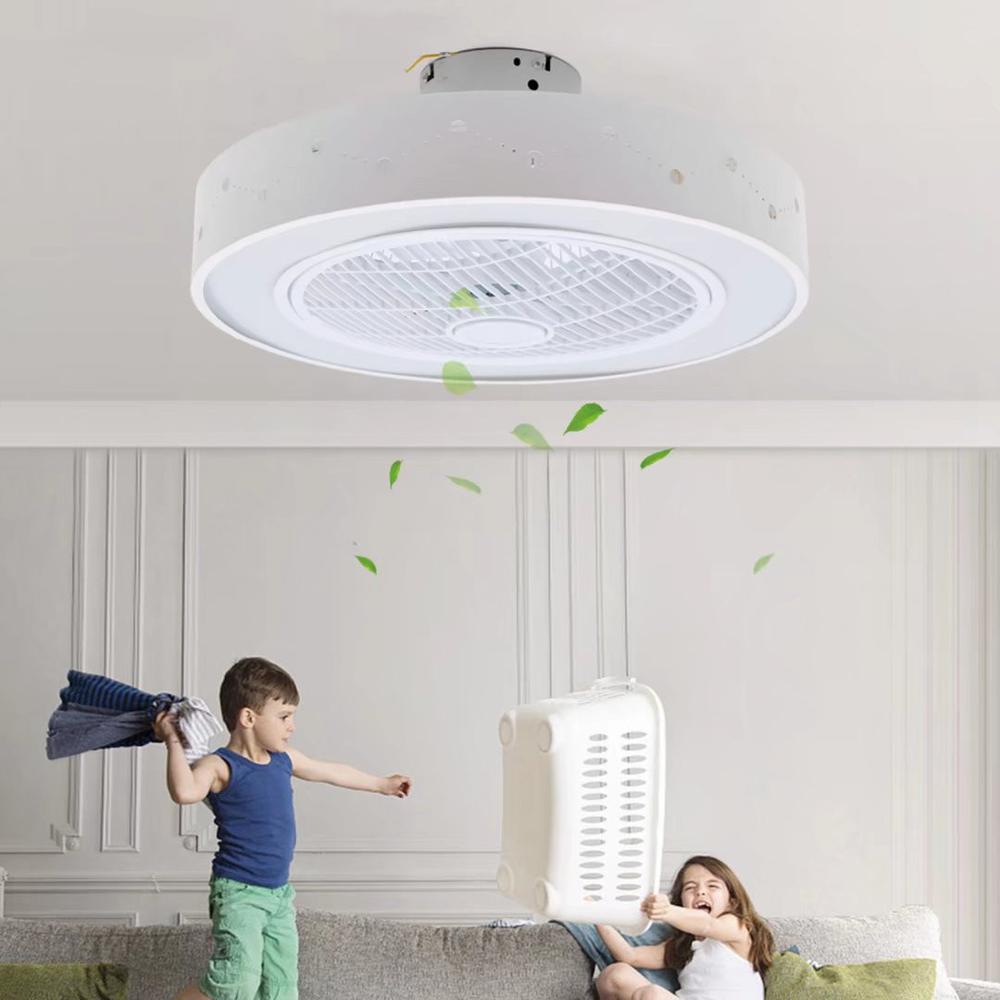 Modern White Ceiling Fan and Light. Picture 2