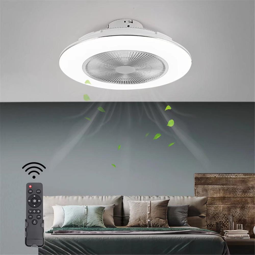 White Stylish LED Ceiling Lamp And Fan. Picture 1