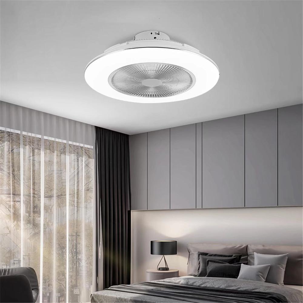 White Stylish LED Ceiling Lamp And Fan. Picture 3