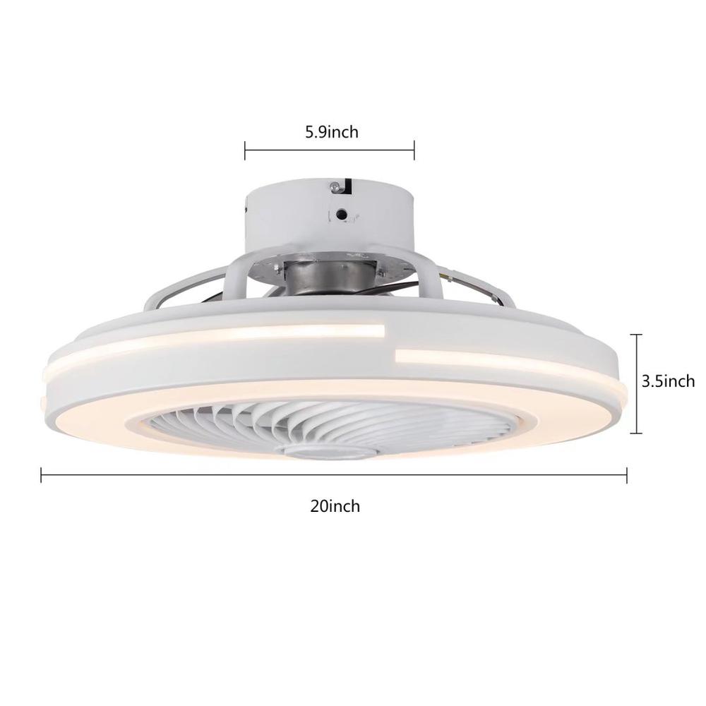 White Compact LED Fan and Light. Picture 4