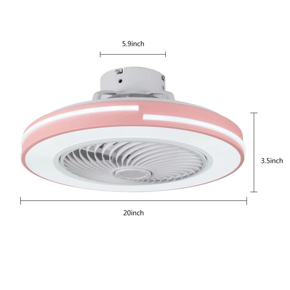 Compact Pink LED Ceiling Fan and Light. Picture 4