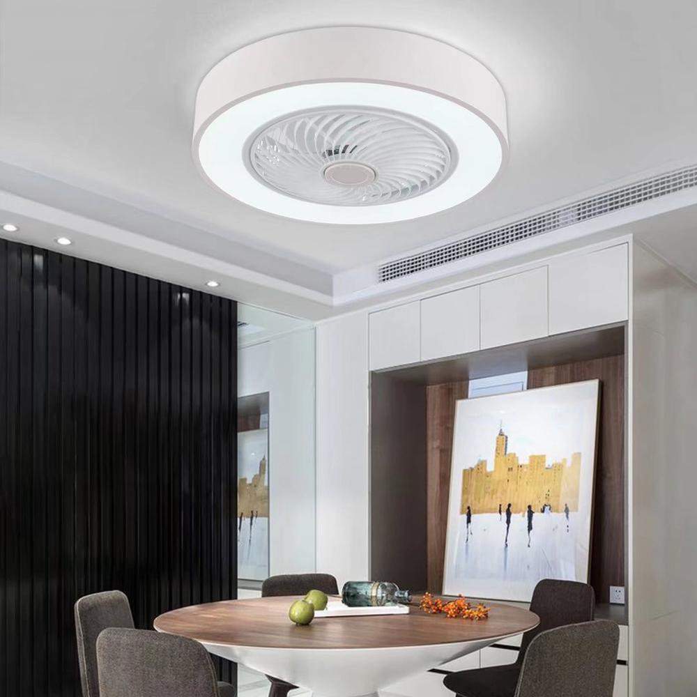 Contemporary White Ceiling Lamp And Fan. Picture 1