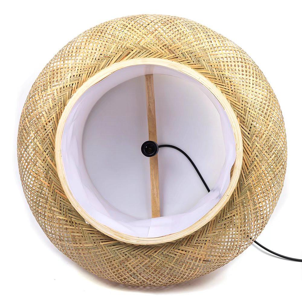Natural Bamboo Rattan Oval Open Weave Hanging Ceiling Light. Picture 7