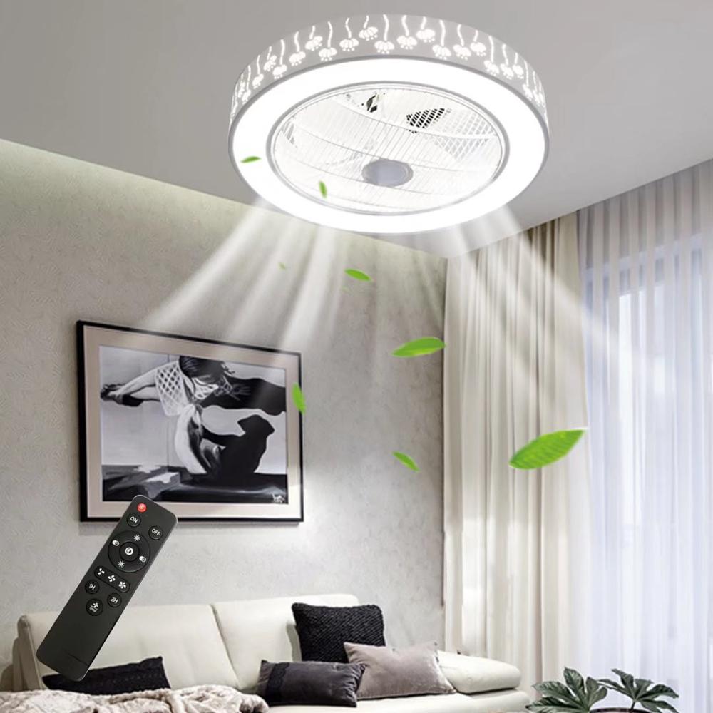 Modern Ceiling Fan and Light With Flower Details. Picture 3
