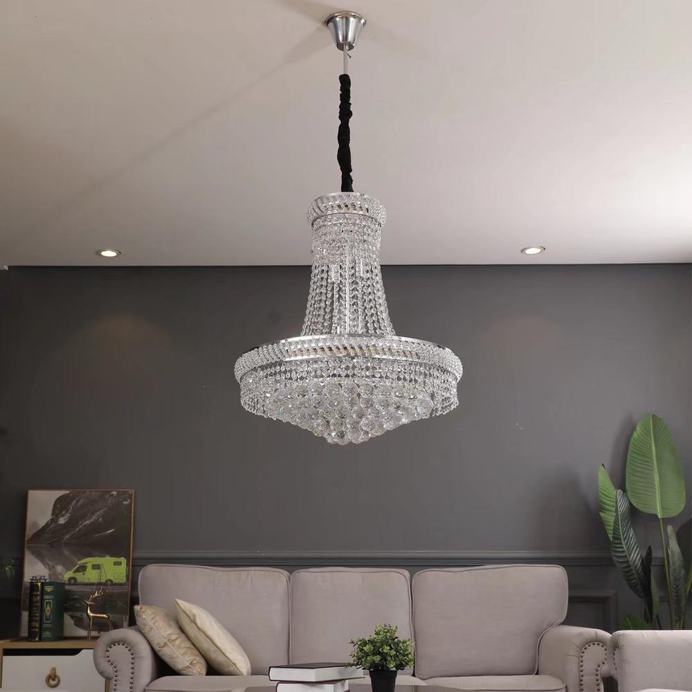 Contemporary White Faux Crystal Chandelier. Picture 2
