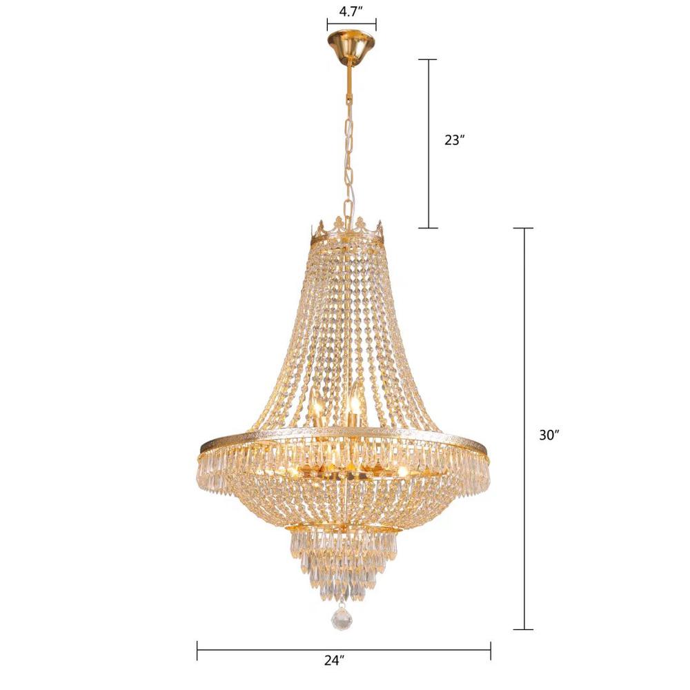 Classy Glam Gold Faux Crystal Chandelier. Picture 4