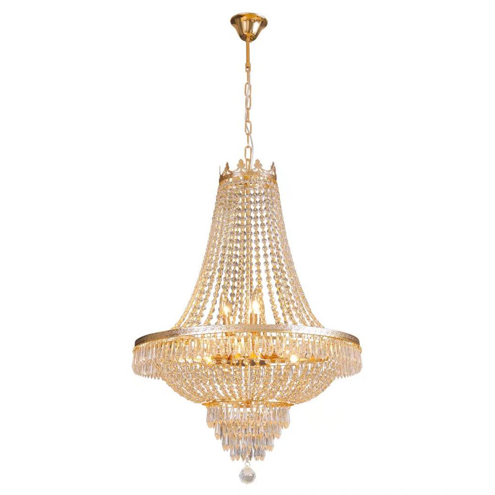 Classy Glam Gold Faux Crystal Chandelier. Picture 5