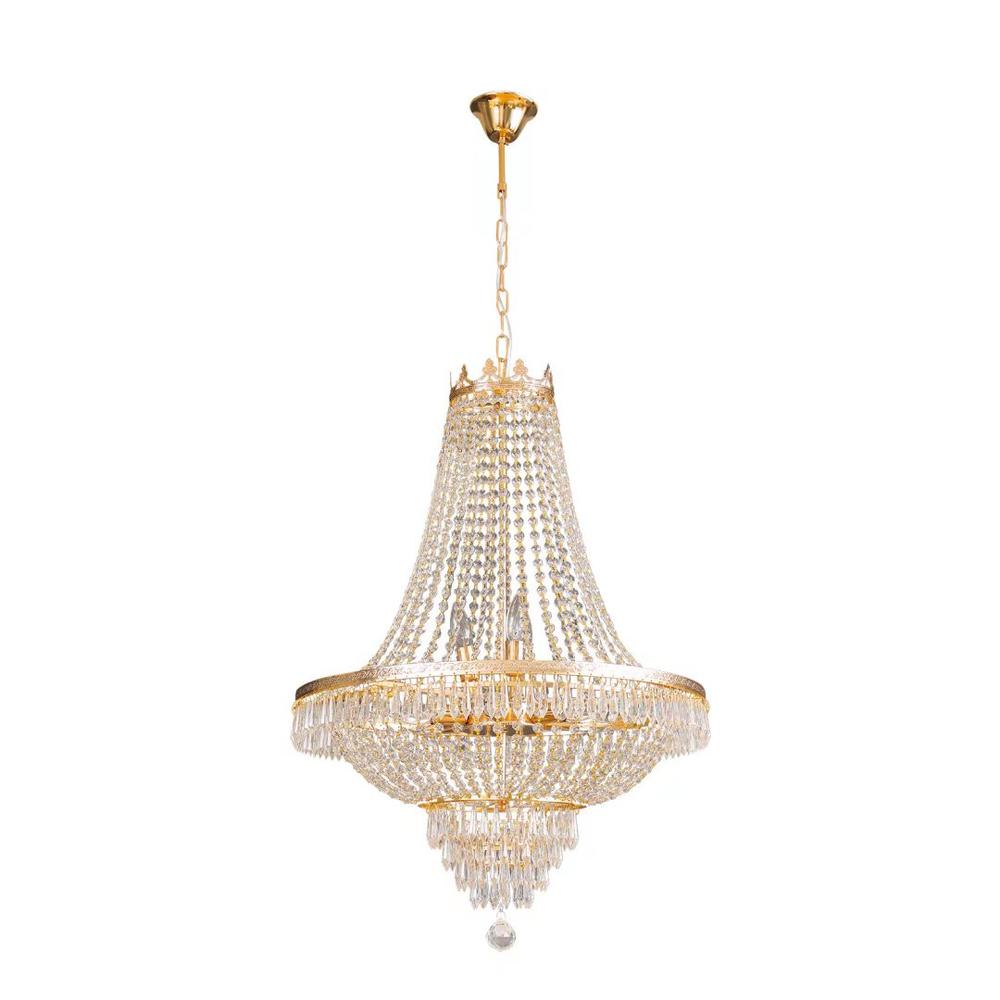 Classy Glam Gold Faux Crystal Chandelier. Picture 6
