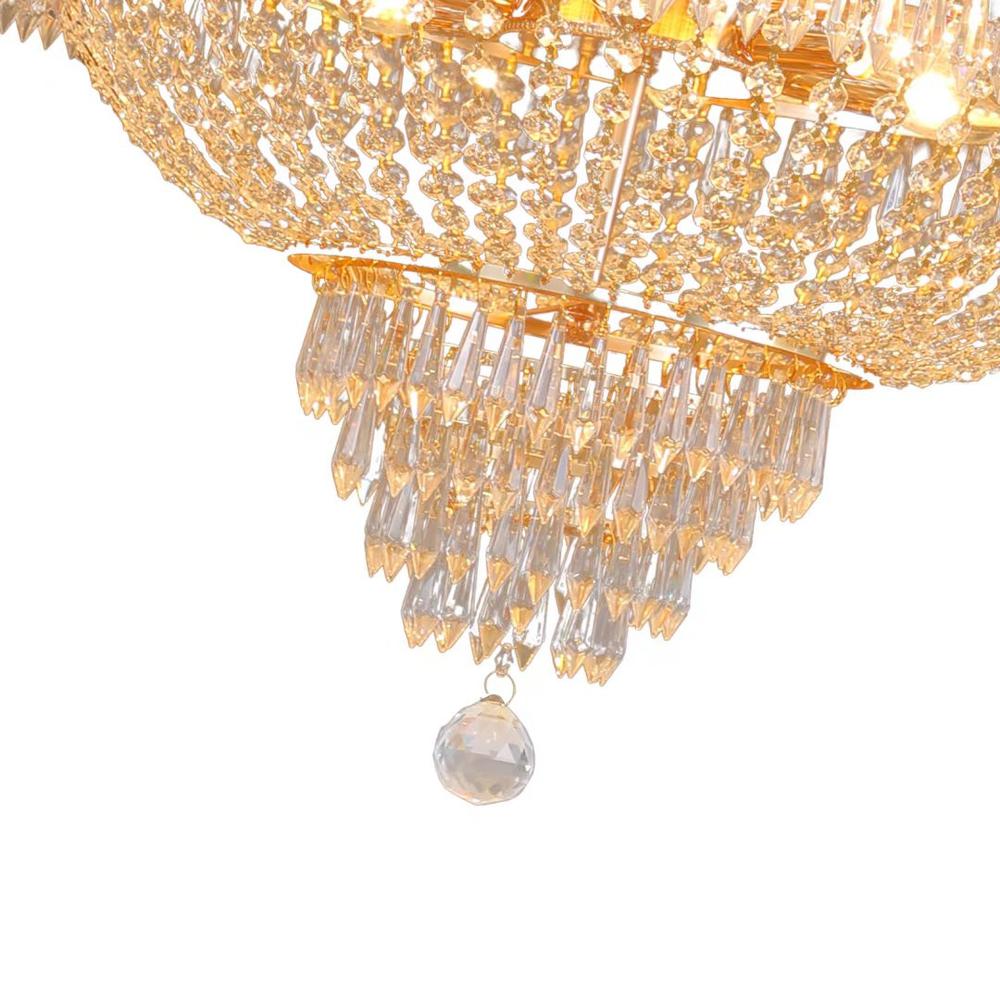 Classy Glam Gold Faux Crystal Chandelier. Picture 7