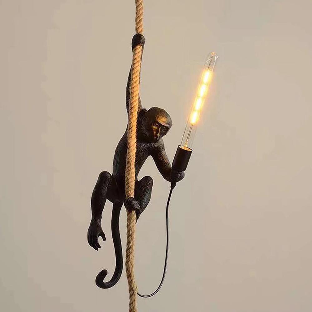 Hanging Monkey on a Rope Pendant  Lamp. Picture 2