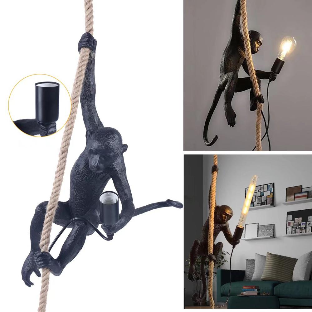 Hanging Monkey on a Rope Pendant  Lamp. Picture 5