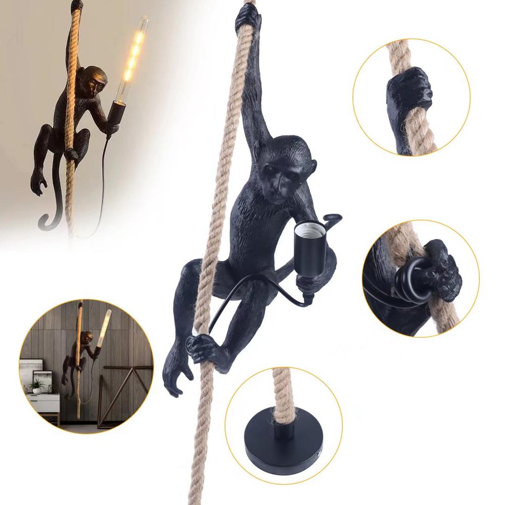 Hanging Monkey on a Rope Pendant  Lamp. Picture 6