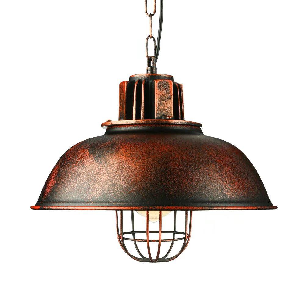 Industrial Retro Vintage Bronze Metal Pendant Lamp. Picture 5