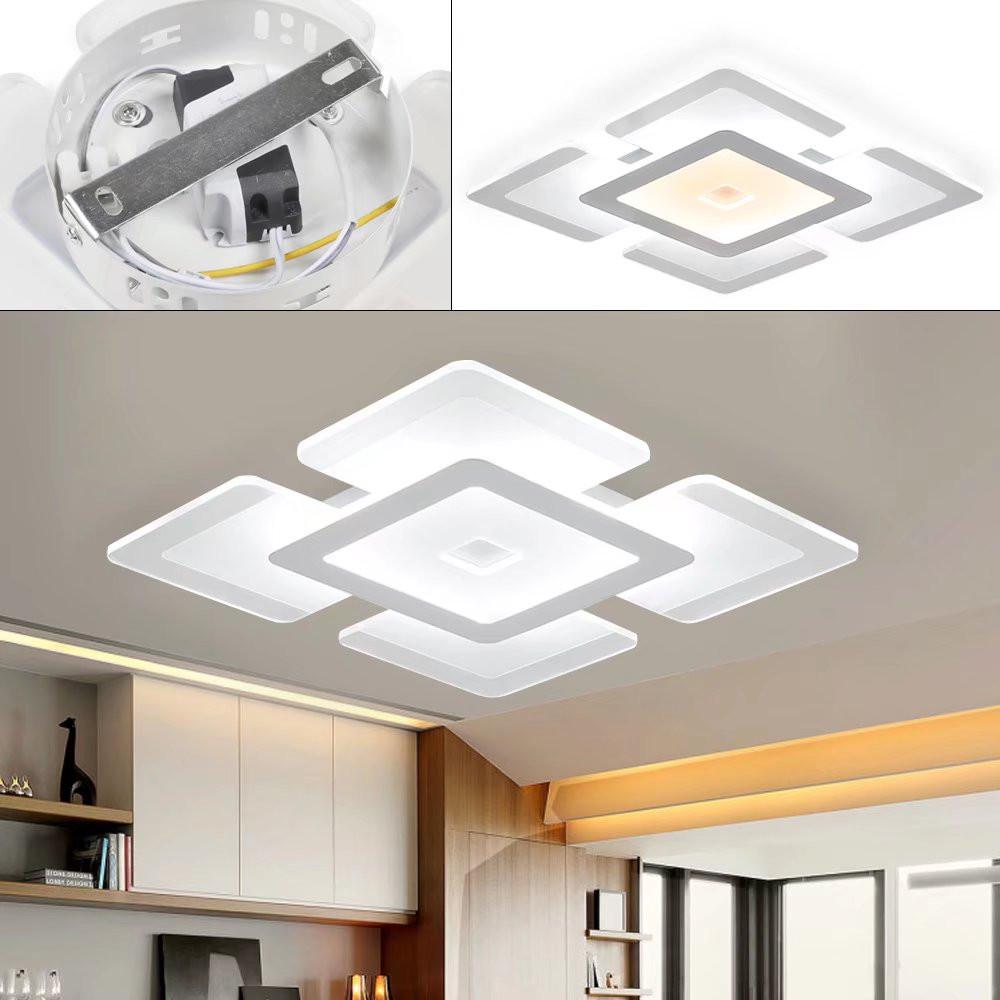 White Modern Acrylic LED Square Ceiling Light. Picture 1