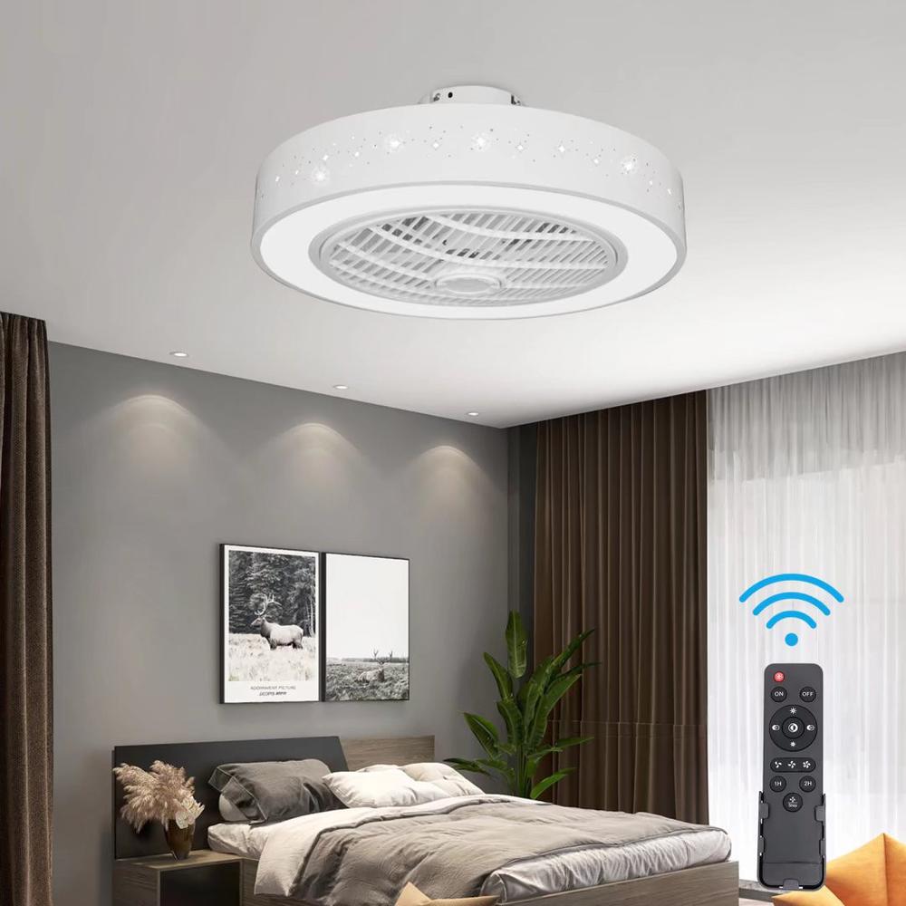 Compact Ceiling Fan and Light With Star Detailing. Picture 3