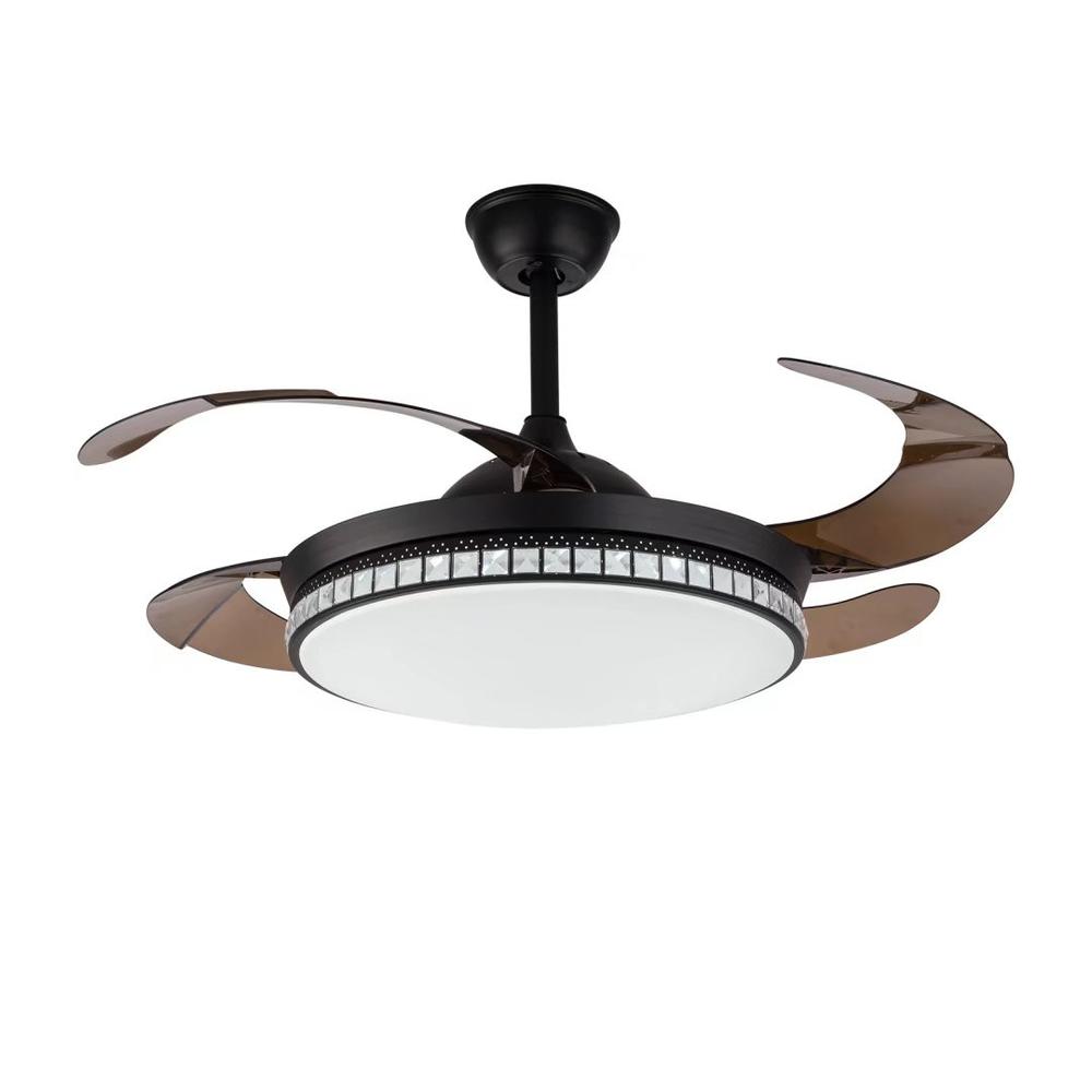 Stylish Black Chandelier With Retractable Blades. Picture 6