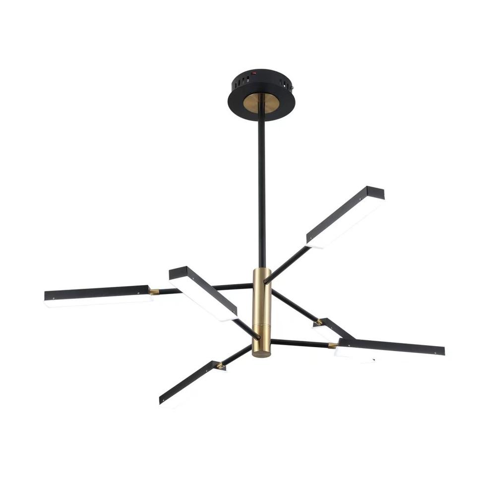 Asymmetric Black and Gold Six Light Ceiling Light. Picture 6