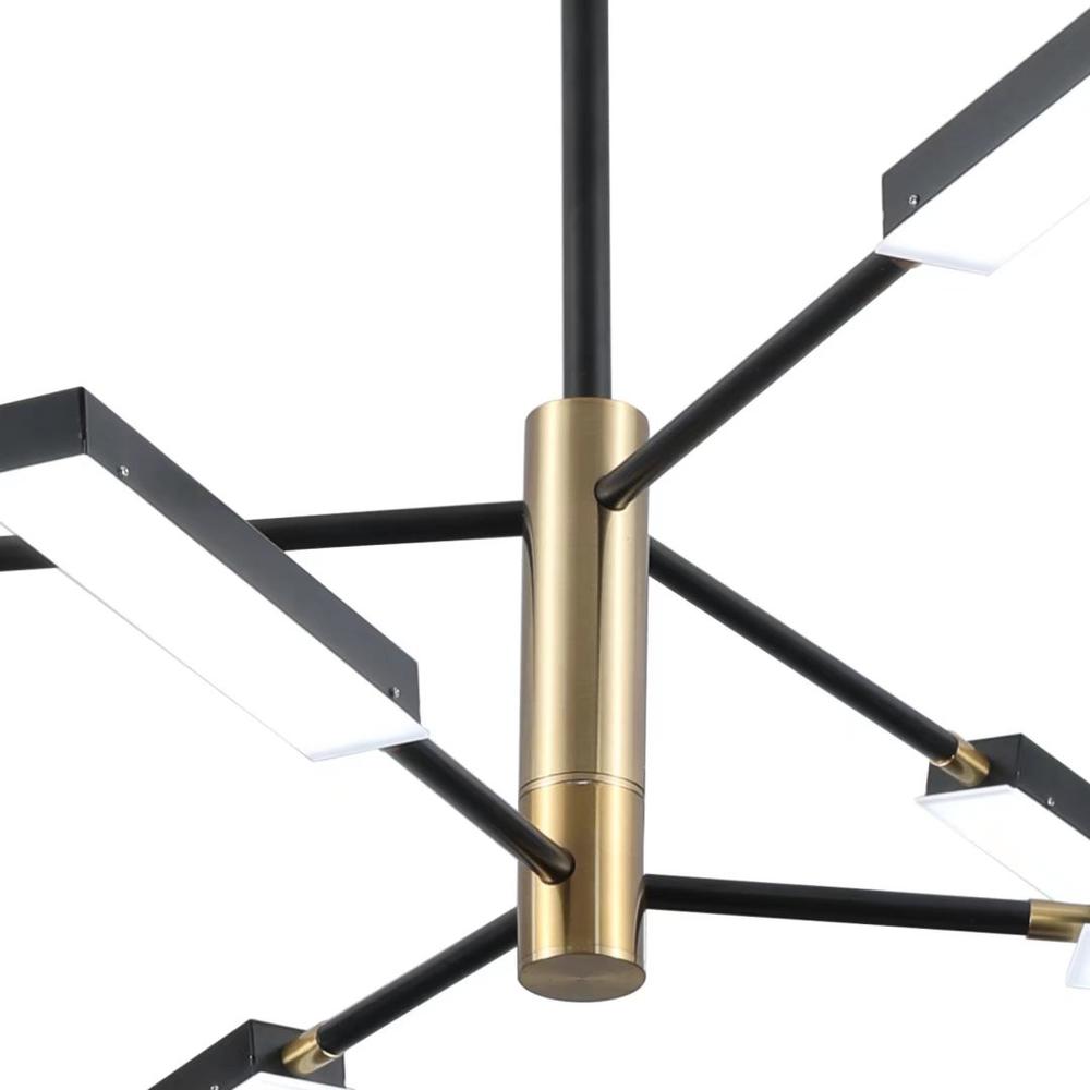 Asymmetric Black and Gold Six Light Ceiling Light. Picture 8