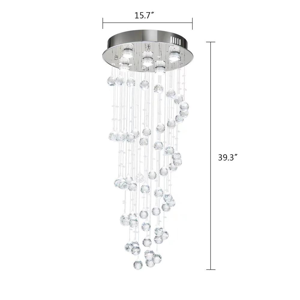 Stylish Spiral Faux Crystal Chandelier Light. Picture 7