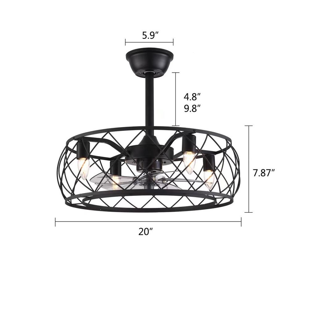 Industrial Caged Ceiling Lamp And Fan. Picture 7