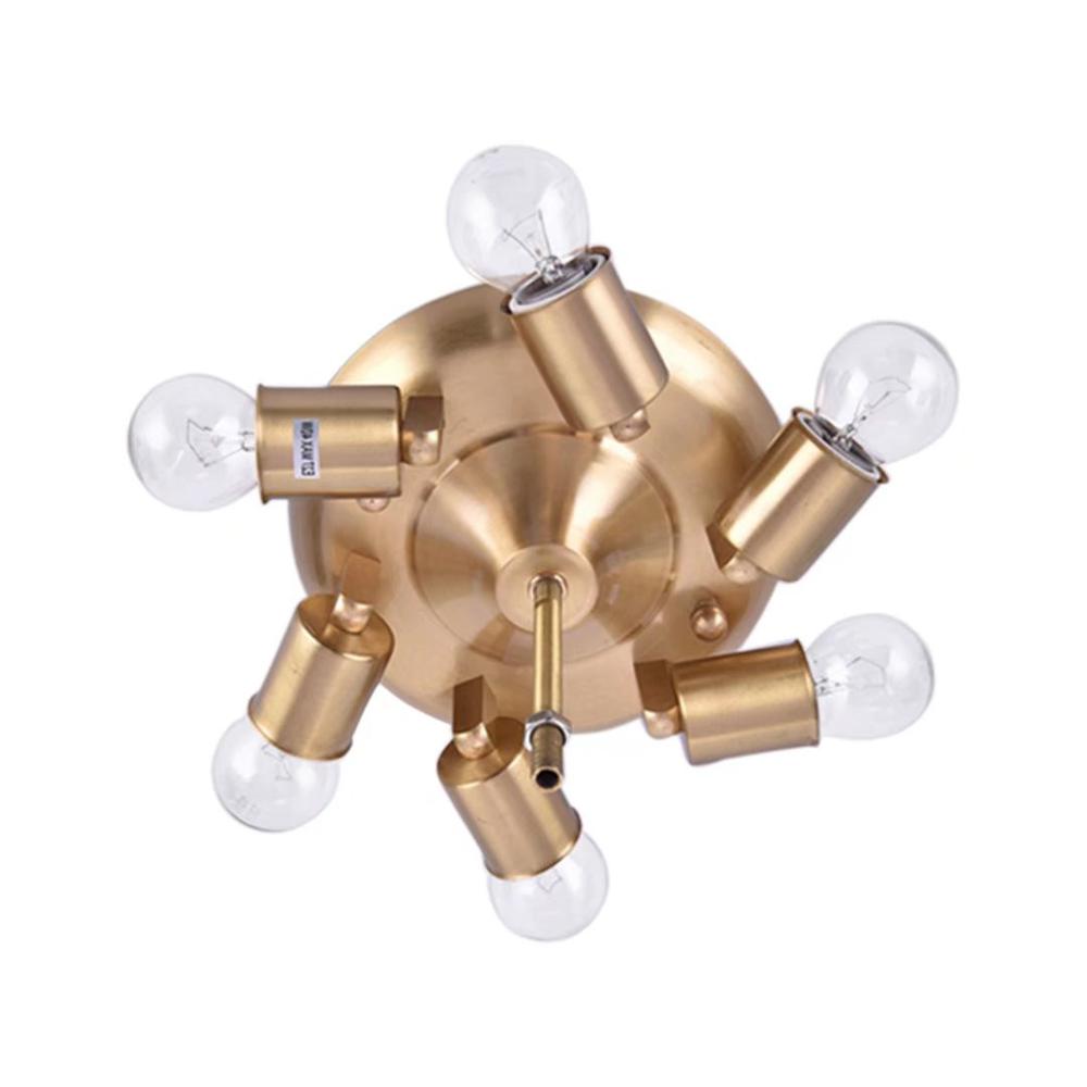 White and Gold Traditional Hexagon Ceiling Light Fixture. Picture 8