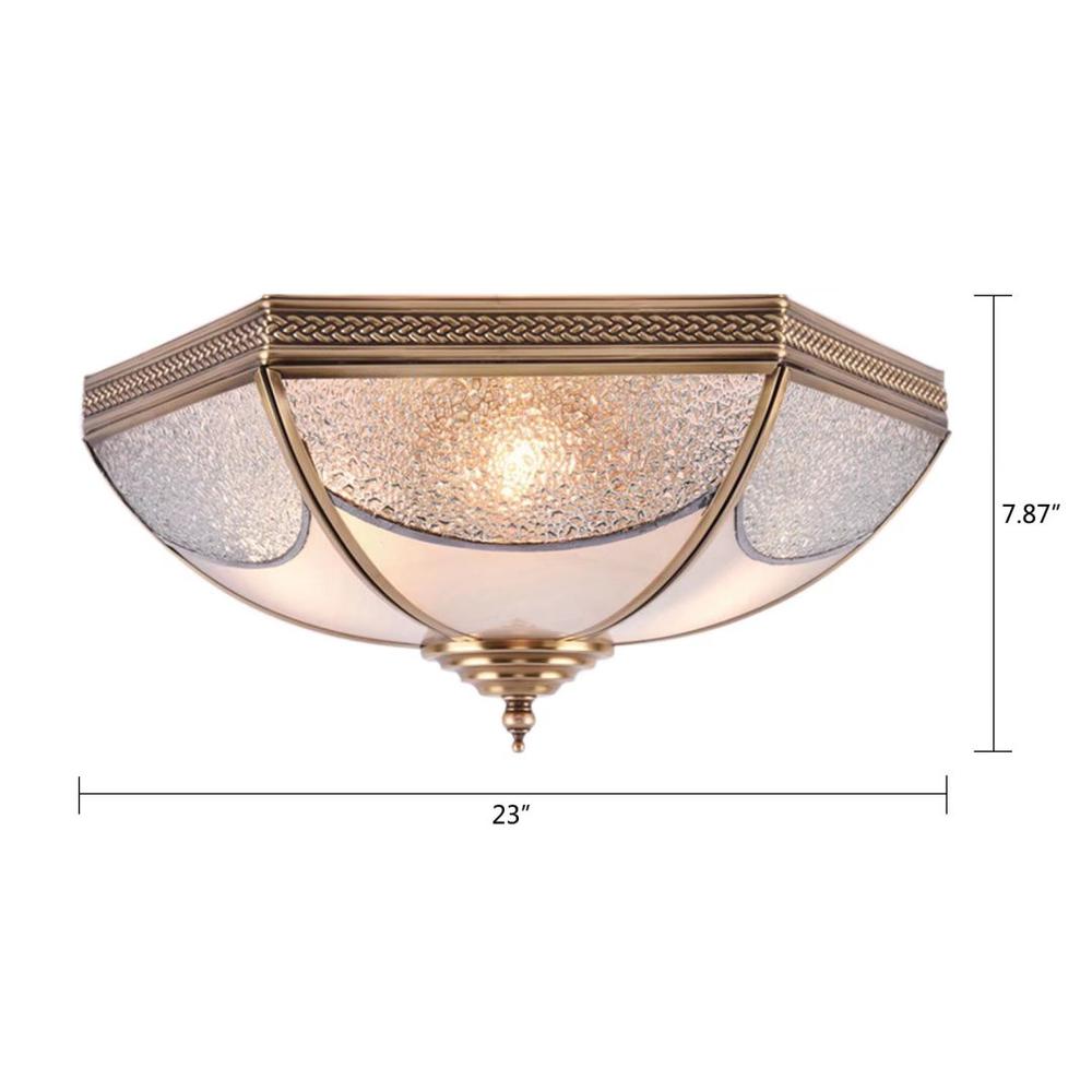 White and Gold Traditional Hexagon Ceiling Light Fixture. Picture 9